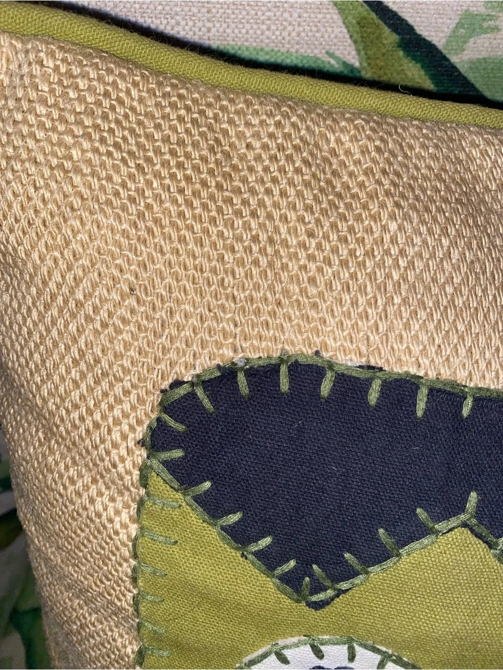 Handcrafted Frankenstein Accent Pillow with Button Eyes